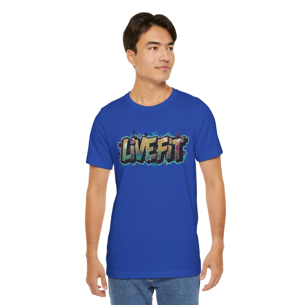 LIVE FIT Graphic Fitness Tee - Motivational Workout T-Shirt - Unisex XS-4XL