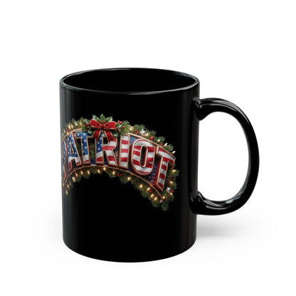 Patriot Fit Life Christmas Mug - Flag PATRIOT Garland Design | 11oz & 15oz