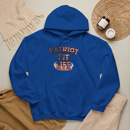 Halloween Patriot Fit Life Hoodie – American Flag Pumpkin Drip Graphic Pullover