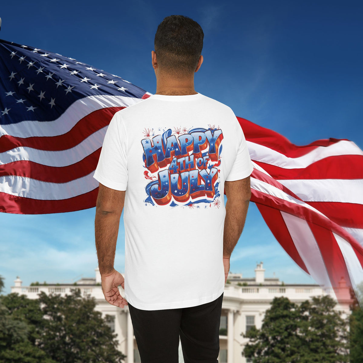 Happy 4th of July T-Shirt - Independence Day Bald Eagle - American Flag Graphic Tee
