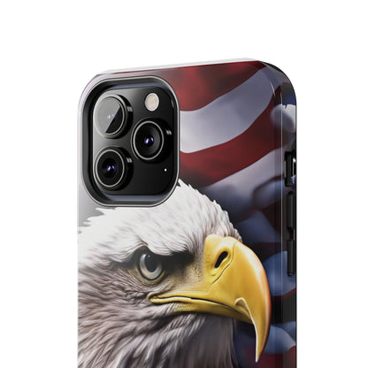 Patriotic - Bald Eagle - Phone Case - Tough Phone Case - American Flag Design - Gift for Veterans - National Holidays - Outdoor Adventures - Eagle Lover