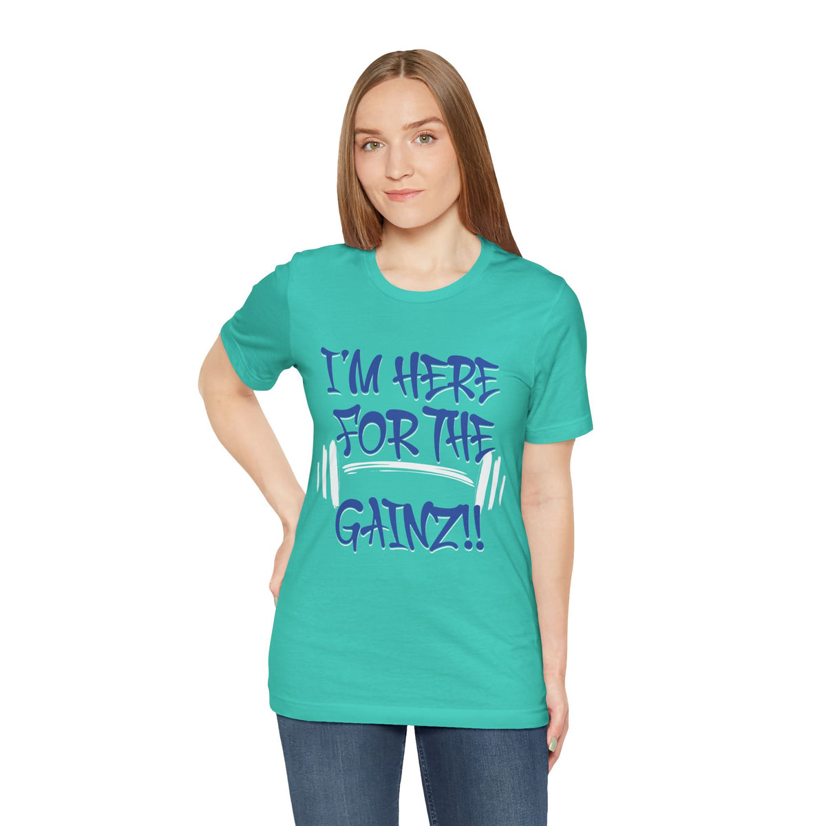I'm Here For The Gainz! Gym Motivation T-Shirt - Funny Fitness Tee - Unisex XS-4XL