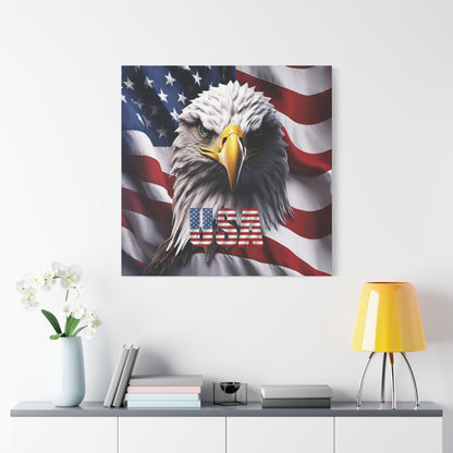 American Eagle Canvas Wall Art - Patriotic Flag Decor - USA Pride