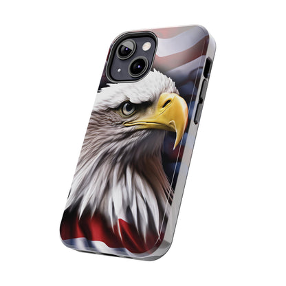 Patriotic - Bald Eagle - Phone Case - Tough Phone Case - American Flag Design - Gift for Veterans - National Holidays - Outdoor Adventures - Eagle Lover