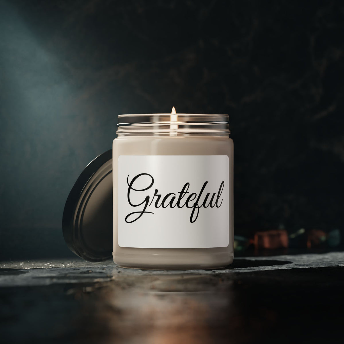 Grateful Print Scented Soy Candle - 9oz - Relaxing Home Decor - Holiday Gift - Cozy Atmosphere - Multiple Scents