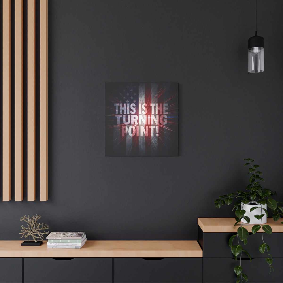This Is The Turning Point! Canvas Wall Art - Patriotic American Flag - Red White Blue - Motivational Decor - 36 Sizes