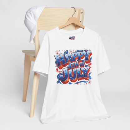 Happy 4th of July T-Shirt - Independence Day Bald Eagle - American Flag Graphic Tee