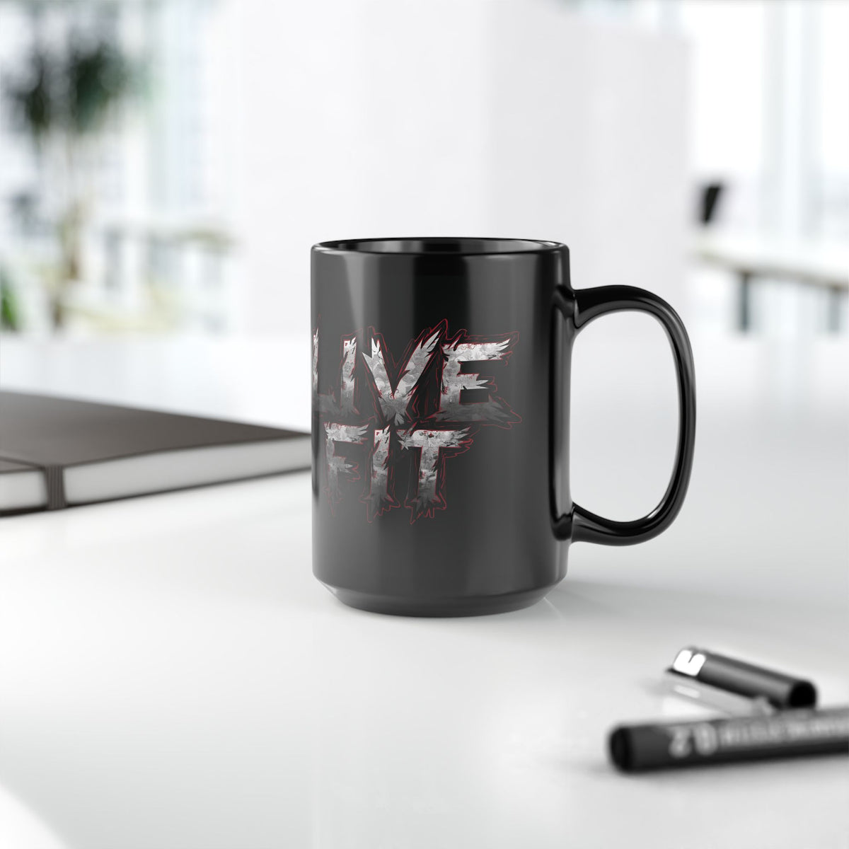 LIVE FIT Black Ceramic Mug (11oz/15oz)