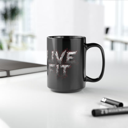 LIVE FIT Black Ceramic Mug (11oz/15oz)