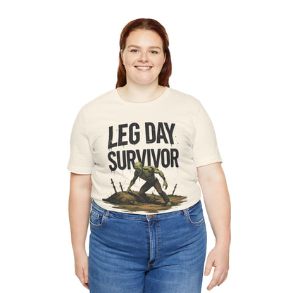 Leg Day Survivor Tee - Fitness Shirt - Workout Apparel - Gym Gift - Unisex Graphic Tee - Funny T-shirt