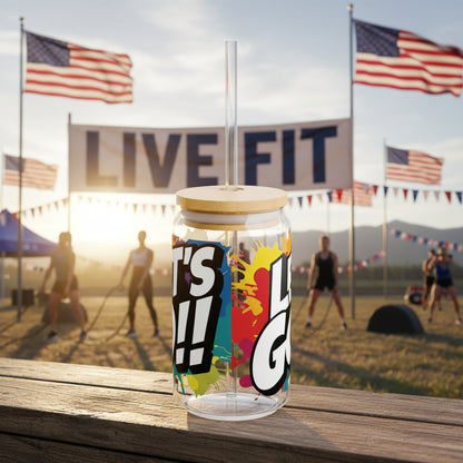 Let's Go!! Motivational Sipper Glass - 16oz Titan Plastic with Straw