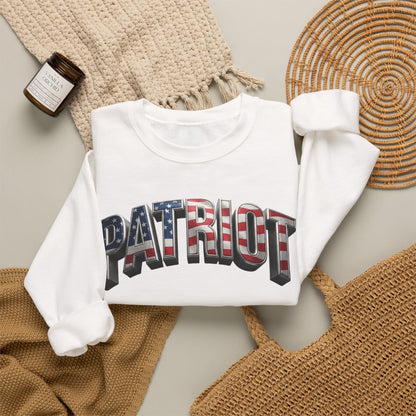 Patriot Fit Life Crewneck Sweatshirt - Arched American Flag 'PATRIOT' Graphic | Unisex S-4XL