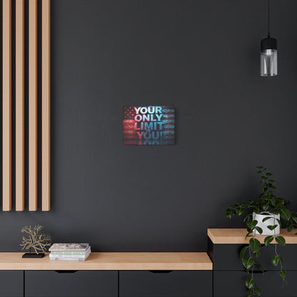 Your Only Limit Is You Canvas Wall Art - Motivational Vintage Flag Decor