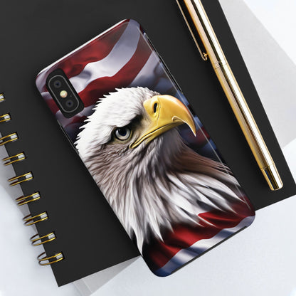 Patriotic - Bald Eagle - Phone Case - Tough Phone Case - American Flag Design - Gift for Veterans - National Holidays - Outdoor Adventures - Eagle Lover