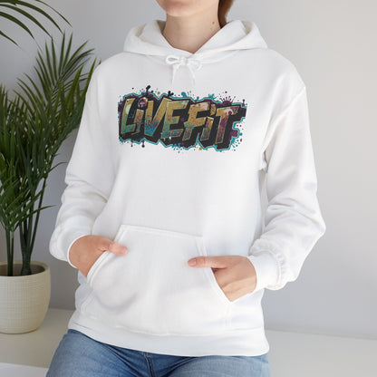 LIVE FIT Hoodie - Unisex Heavy Blend Sweatshirt - Fitness Gym Wear - Workout Apparel - S-5XL