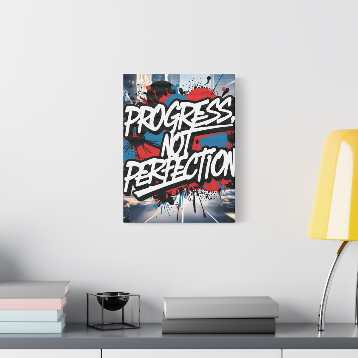 Progress Not Perfection Canvas Wall Art - Motivational Home Decor