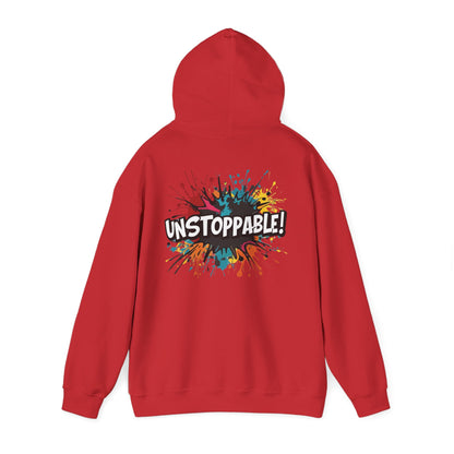 Unstoppable! Paint Splash Hoodie - Motivational Graphic Sweatshirt - Unisex Pullover - S-5XL