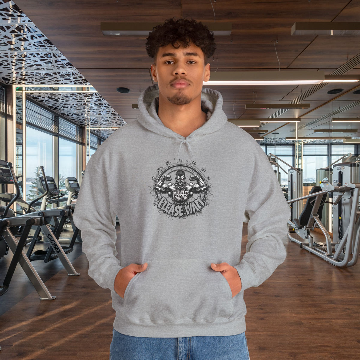 Muscles Loading Please Wait - Motivational Fitness Hoodie - Gym Sweatshirt - Unisex S-5XL