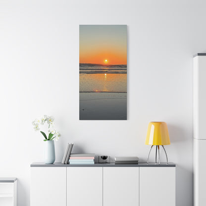 Sunset Beach Canvas Print, Ocean Decor, Wall Art, Home Decor, Coastal Artwork for Living Room