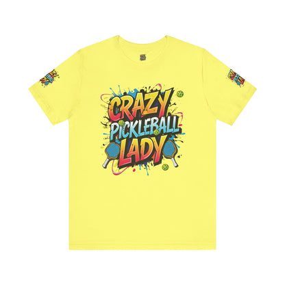 Crazy Pickleball Lady T-Shirt - Funny Pickleball Tee - Unisex Graphic Shirt - XS-5XL