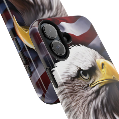 Patriotic - Bald Eagle - Phone Case - Tough Phone Case - American Flag Design - Gift for Veterans - National Holidays - Outdoor Adventures - Eagle Lover