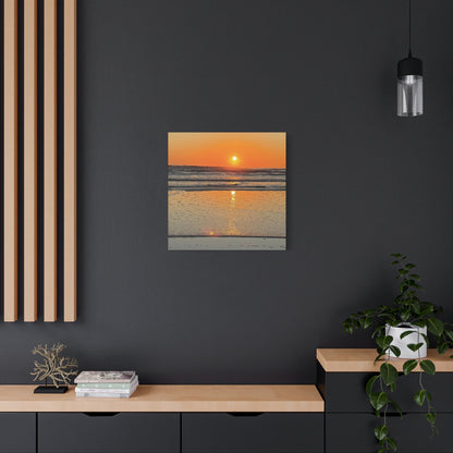 Sunset Beach Canvas Print, Ocean Decor, Wall Art, Home Decor, Coastal Artwork for Living Room