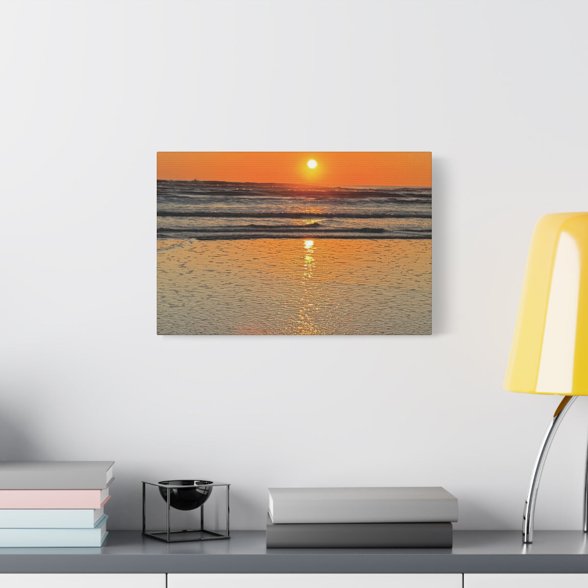 Sunset Beach Canvas Print, Ocean Decor, Wall Art, Home Decor, Coastal Artwork for Living Room