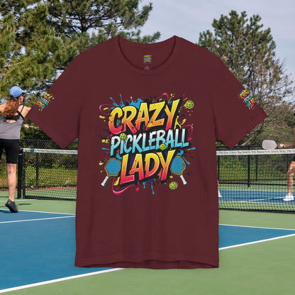 Crazy Pickleball Lady T-Shirt - Funny Pickleball Tee - Unisex Graphic Shirt - XS-5XL