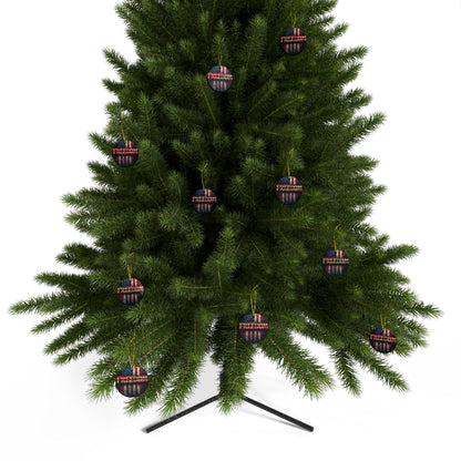 Patriotic Ornaments - Freedom American Flag Design - Red White & Blue - Same Design Both Sides