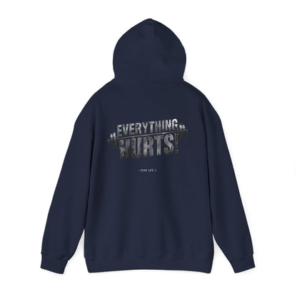 Everything Hurts! Gym Life Workout Hoodie - Funny Fitness Sweatshirt - Barbell Design - S-5XL