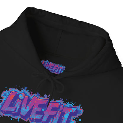 LIVE FIT Hoodie Sweatshirt - Motivational Fitness Pullover - Unisex Gym Hoodie - S-5XL