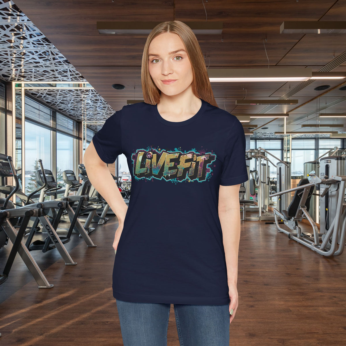 LIVE FIT Graphic Fitness Tee - Motivational Workout T-Shirt - Unisex XS-4XL