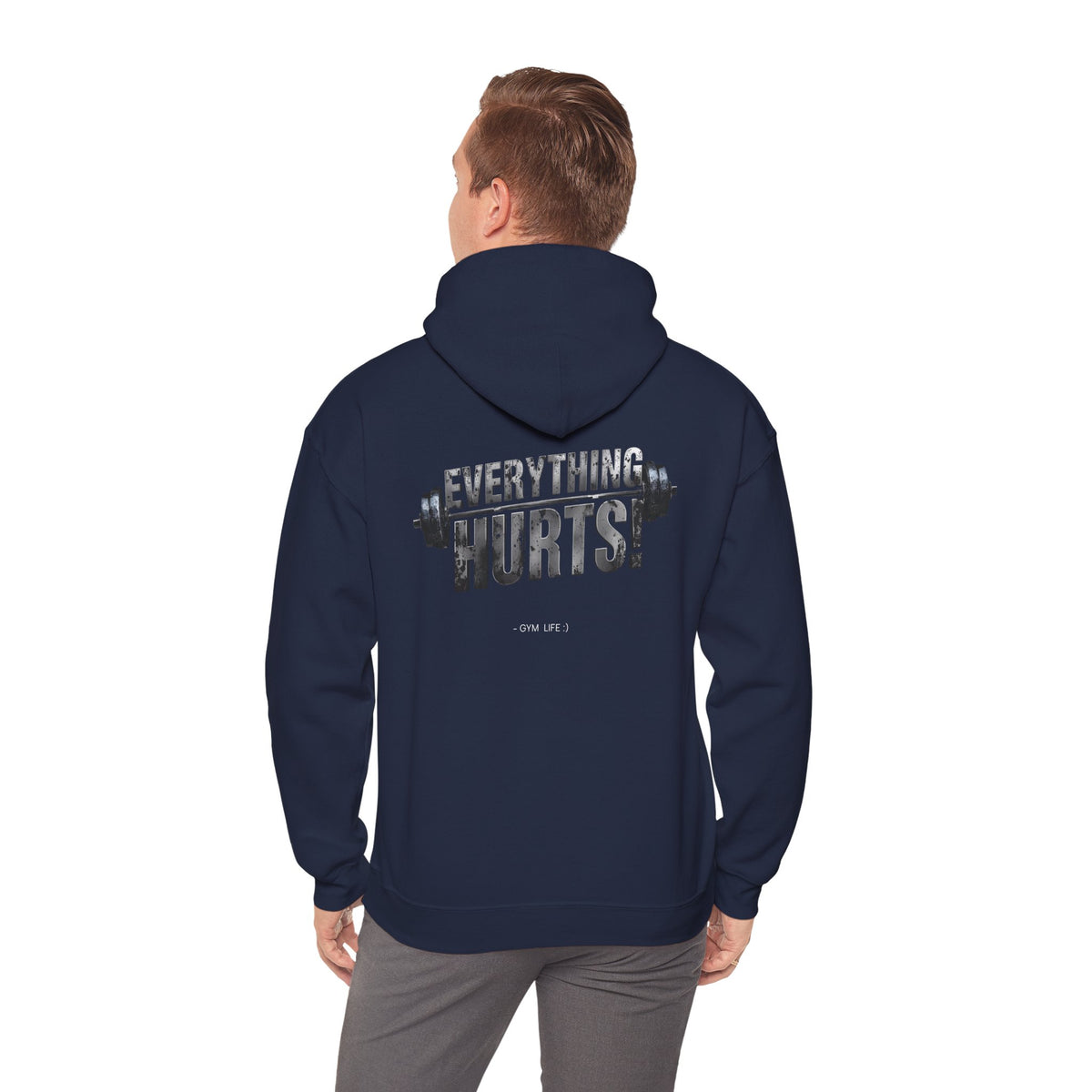 Everything Hurts! Gym Life Workout Hoodie - Funny Fitness Sweatshirt - Barbell Design - S-5XL
