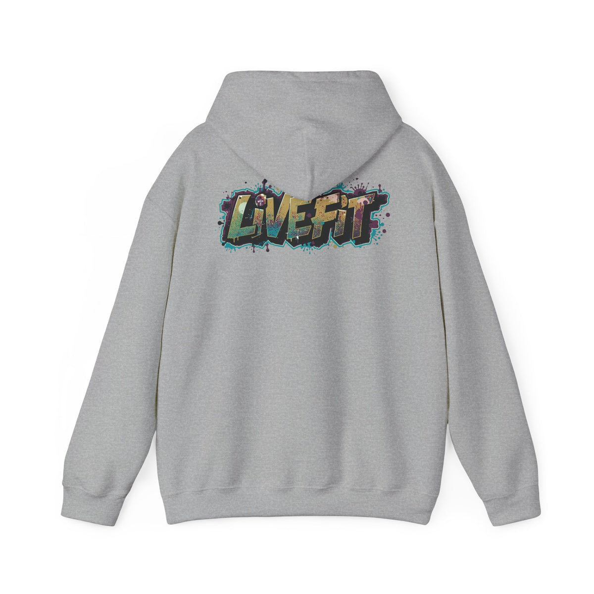 LIVE FIT Hoodie - Unisex Heavy Blend Sweatshirt - Fitness Gym Wear - Workout Apparel - S-5XL