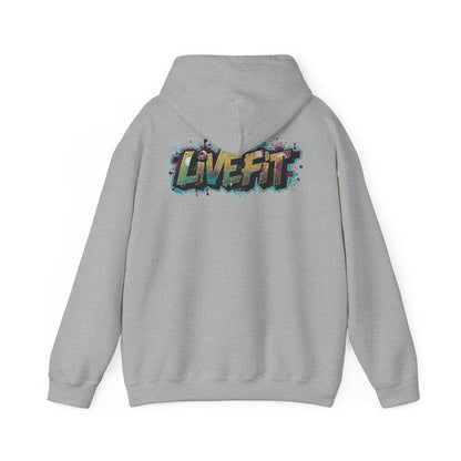 LIVE FIT Hoodie - Unisex Heavy Blend Sweatshirt - Fitness Gym Wear - Workout Apparel - S-5XL