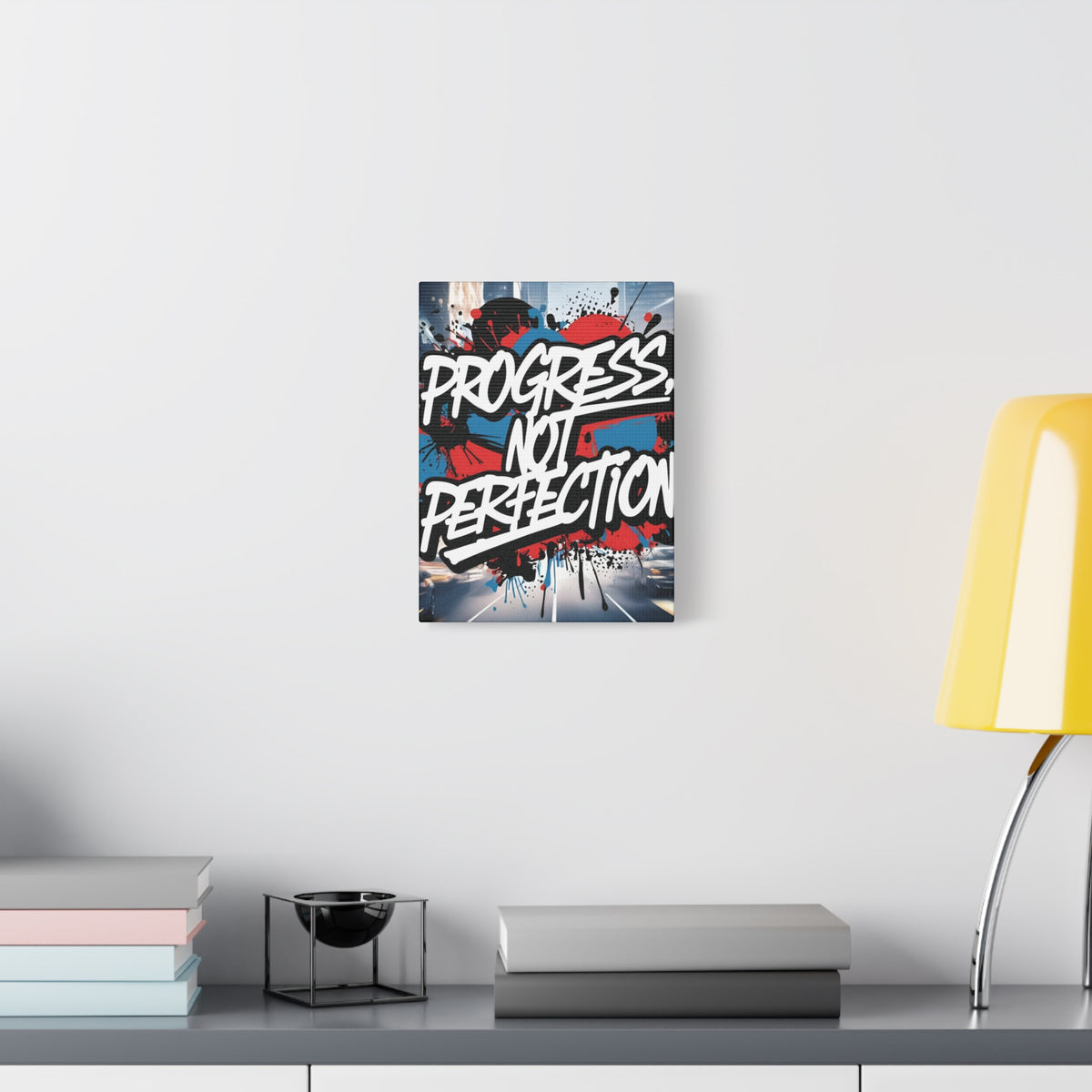 Progress Not Perfection Canvas Wall Art - Motivational Home Decor