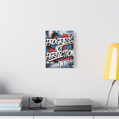 Progress Not Perfection Canvas Wall Art - Motivational Home Decor