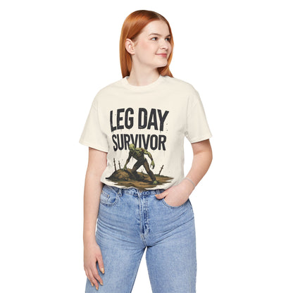 Leg Day Survivor Tee - Fitness Shirt - Workout Apparel - Gym Gift - Unisex Graphic Tee - Funny T-shirt