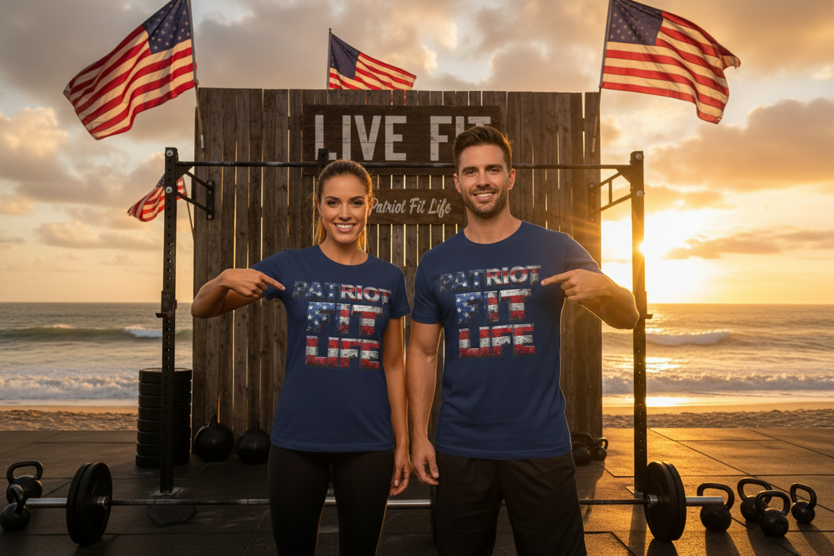 Patriot Fit Life T-Shirt | American Flag Fitness Tee – LIVE FIT