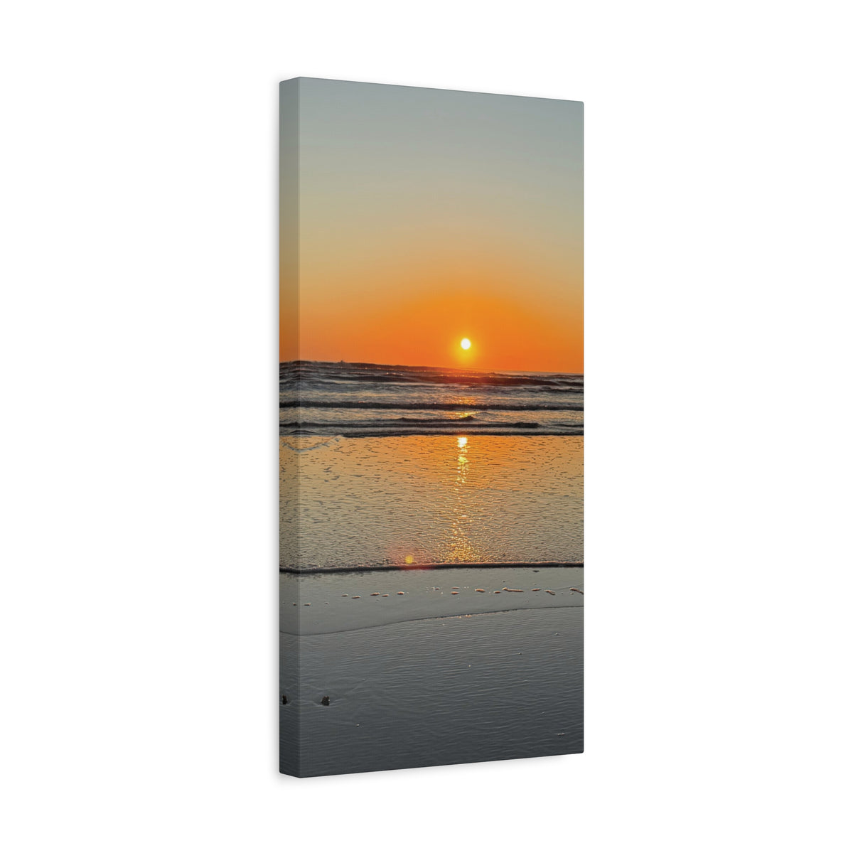 Sunset Beach Canvas Print, Ocean Decor, Wall Art, Home Decor, Coastal Artwork for Living Room
