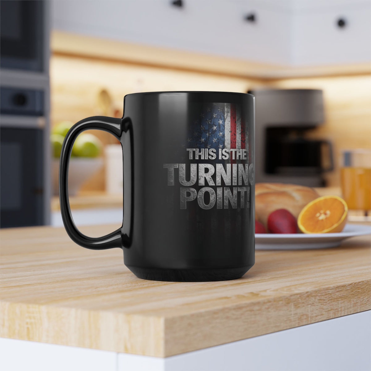 This Is The Turning Point! Motivational Mug - American Flag - 11oz/15oz