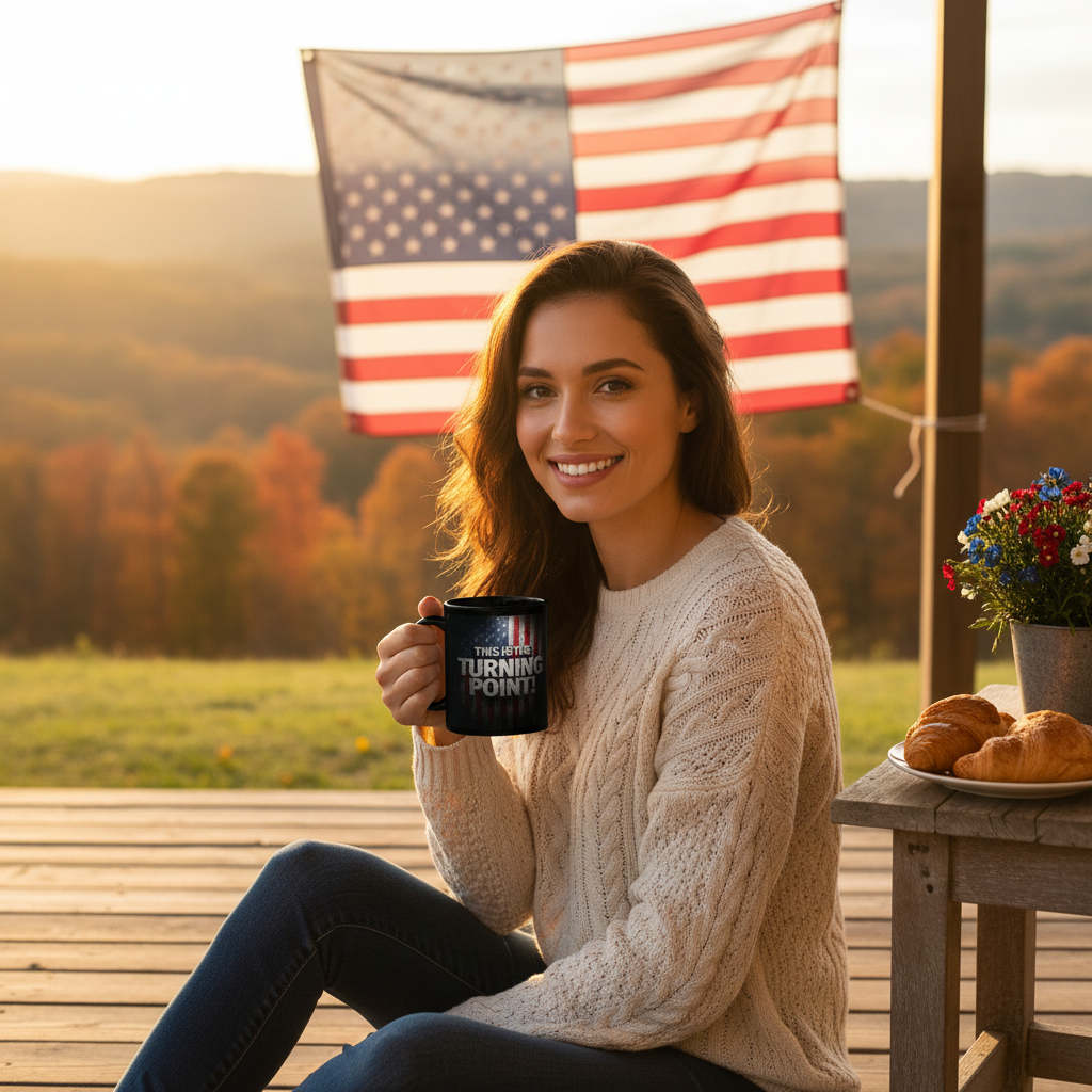 This Is The Turning Point! Motivational Mug - American Flag - 11oz/15oz