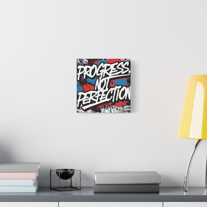 Progress Not Perfection Canvas Wall Art - Motivational Home Decor