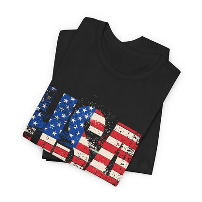 USA Red White Blue - American Flag T-Shirt - Patriotic Unisex Tee - S-3XL