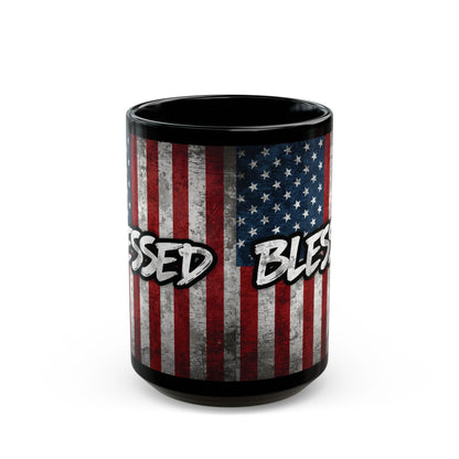 Blessed Mug - Vintage American Flag Design - Patriotic Gift - 11oz/15oz
