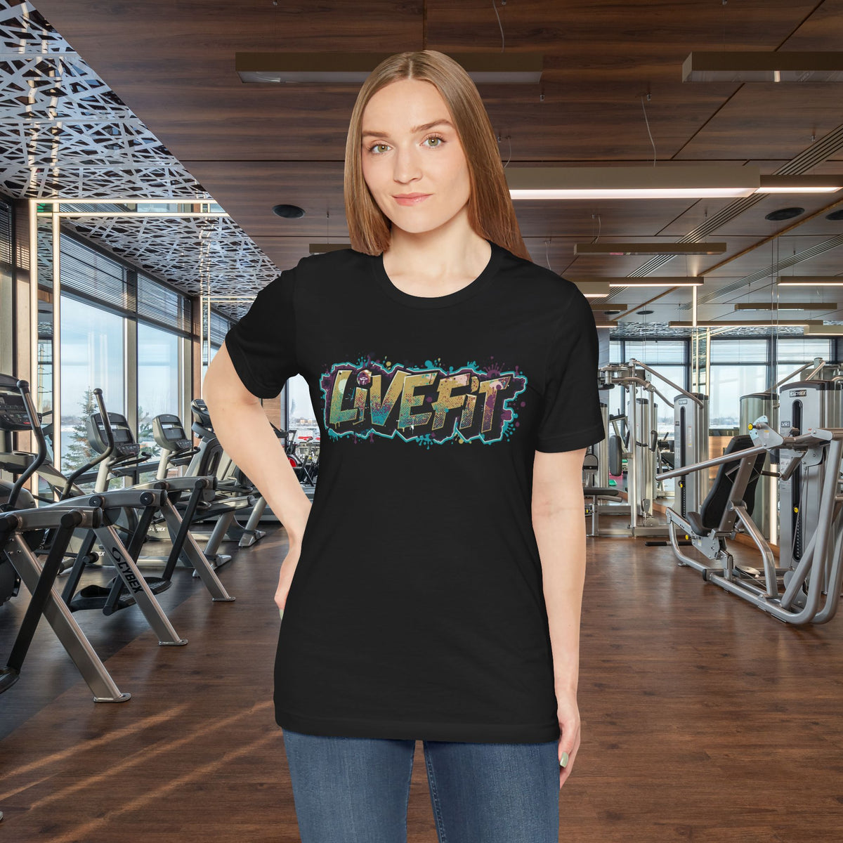 LIVE FIT Graphic Fitness Tee - Motivational Workout T-Shirt - Unisex XS-4XL
