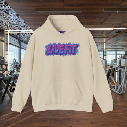 LIVE FIT Hoodie Sweatshirt - Motivational Fitness Pullover - Unisex Gym Hoodie - S-5XL
