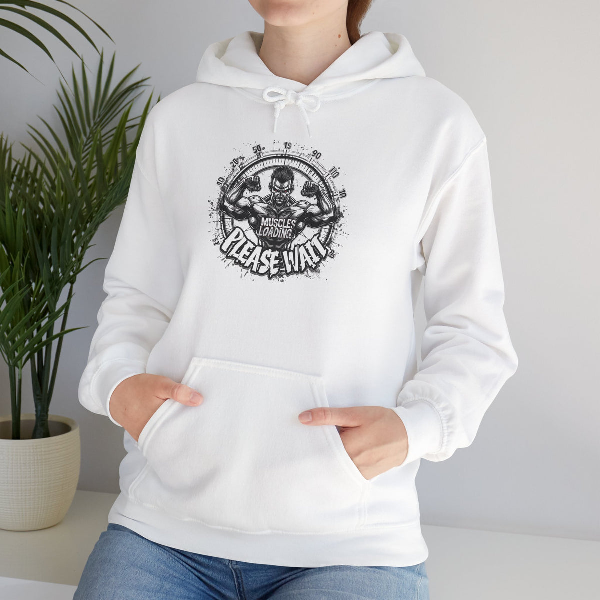 Muscles Loading Please Wait - Motivational Fitness Hoodie - Gym Sweatshirt - Unisex S-5XL