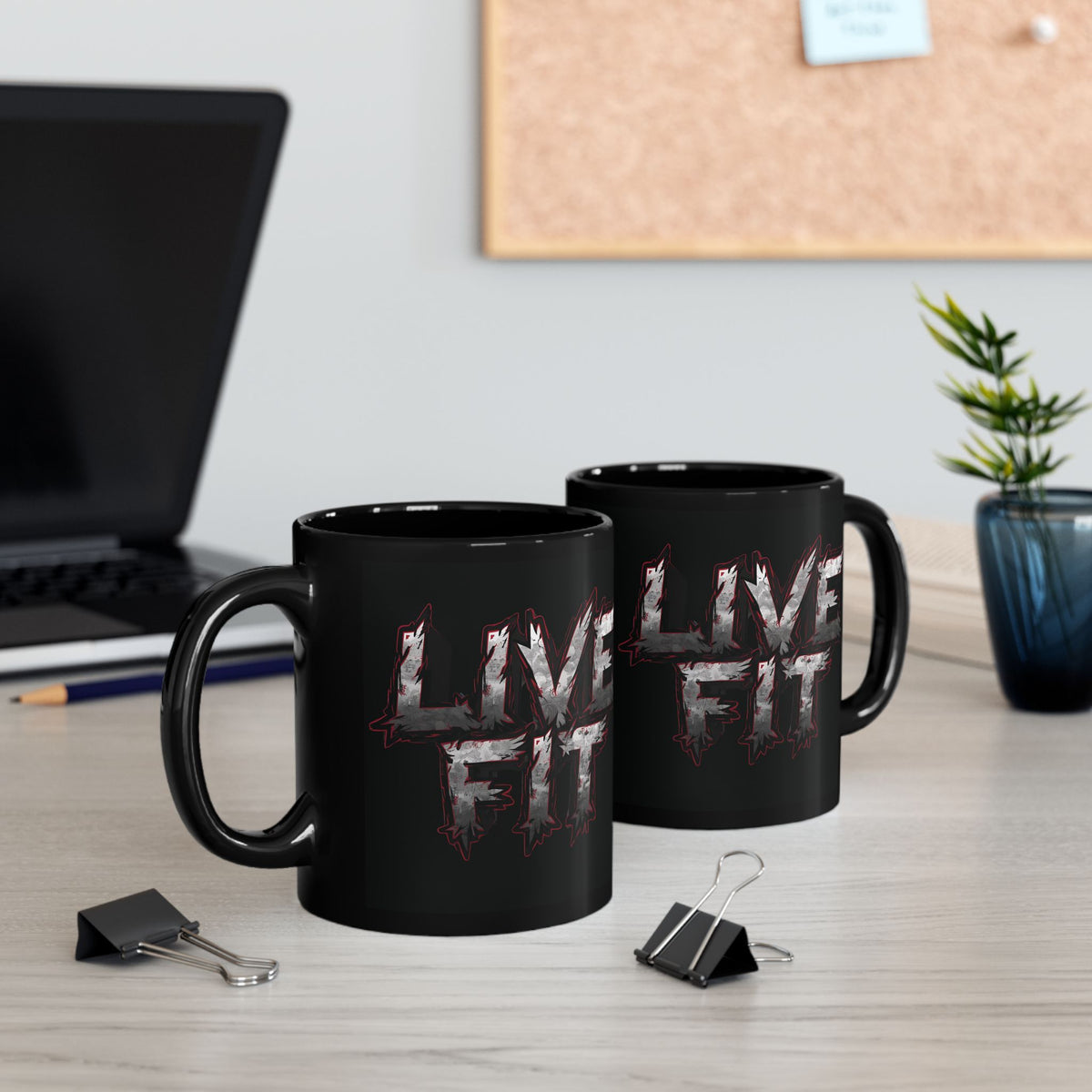 LIVE FIT Black Ceramic Mug (11oz/15oz)