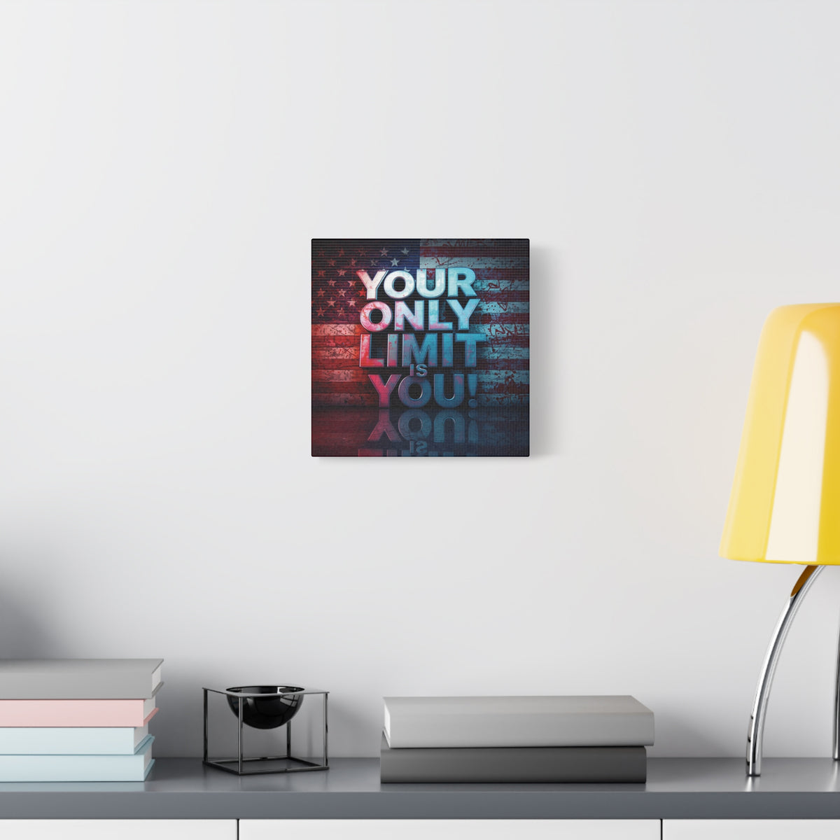 Your Only Limit Is You Canvas Wall Art - Motivational Vintage Flag Decor